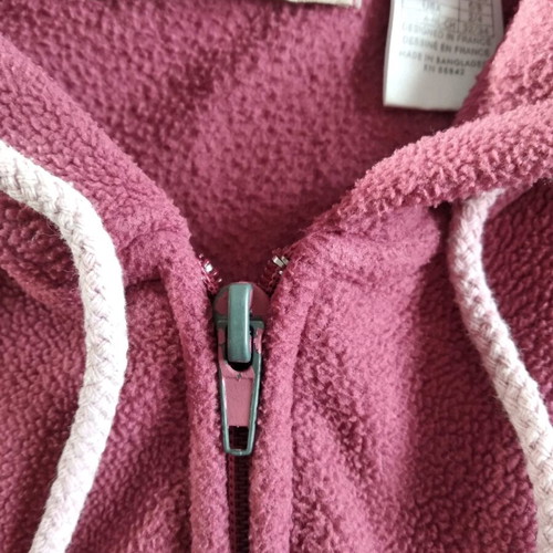 Fleece jacket with hood used, pink, La Redoute Collections XS