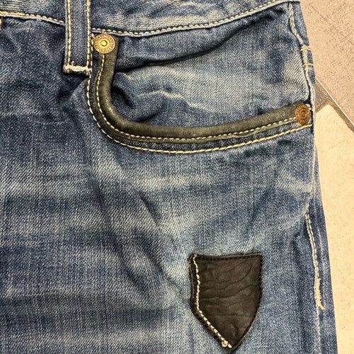 Robin’s Jeans denim pants used, handmade, blue