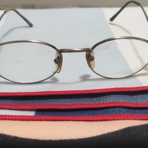 Reporter eyeglasses used, silver color, myopia lenses
