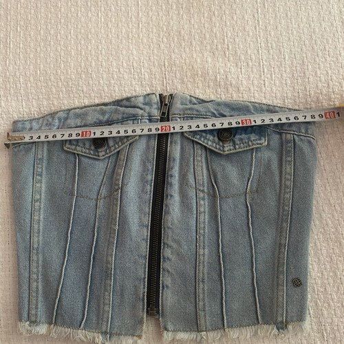 Attrattivo denim top S like new, black and blue