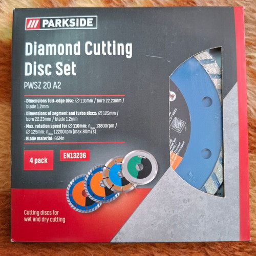 Diamond cutting disc set new for angle grinders with diamond coating