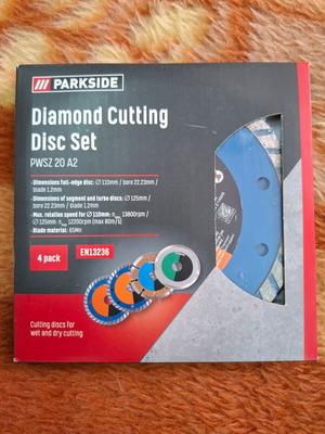 Diamond cutting disc set new for angle grinders with diamond coating
