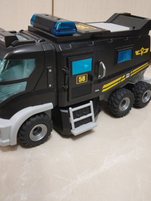 Playmobil police vehicle with sound and lights, used