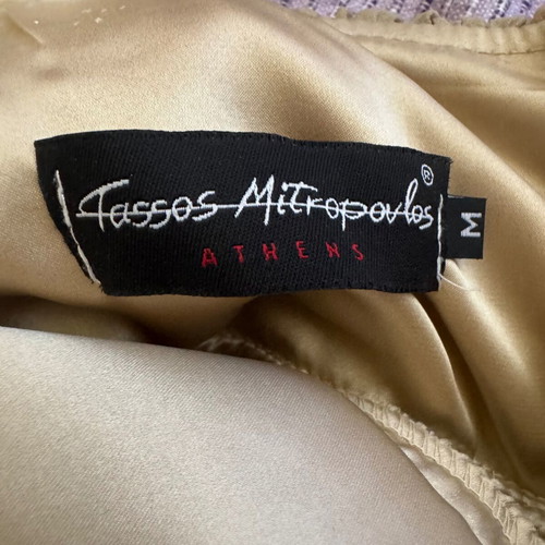Tassos Mitropoulos dress gold metallic like new