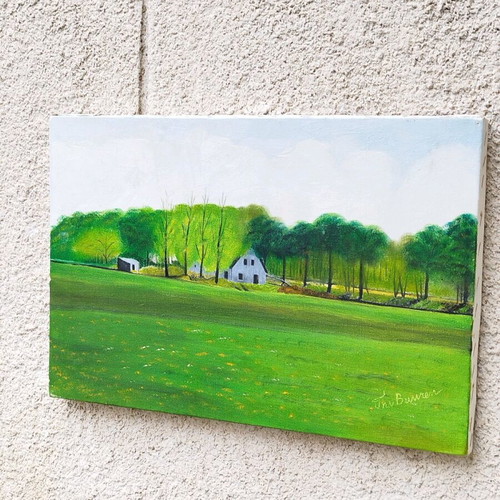 Green Holland original oil painting on canvas like new