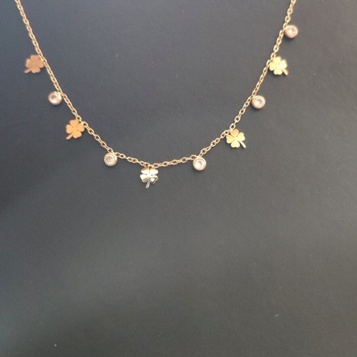 Lucky charms necklace new, gold stainless steel