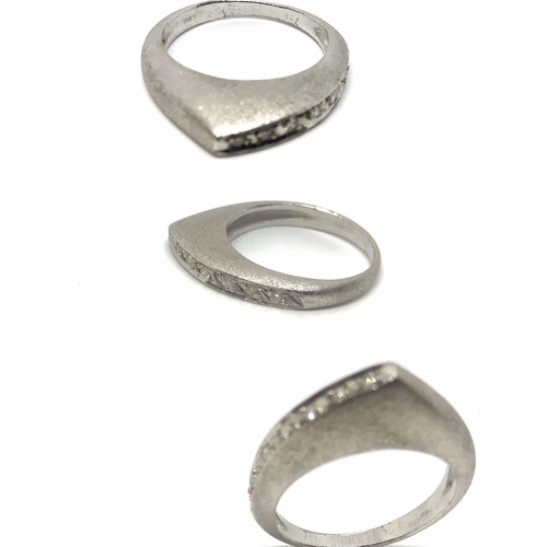 18k White Gold Ring with 7 Brilliant Diamonds 0.07ct SI-H