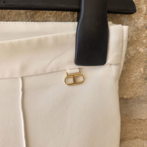 Elisabetta Franchi Cream Off-White Flare Trousers New