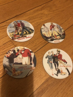 Johnnie Walker vintage collectible coasters set of 4 golf theme, like new