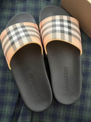 Burberry slippers, black and beige, size 43