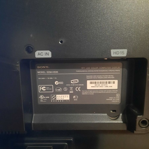 Sony SDM-HS95 19" TFT LCD Monitor 1280×1024, retro PC