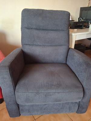 Sillon Zeus Conforama recliner armchair like new, dark gray