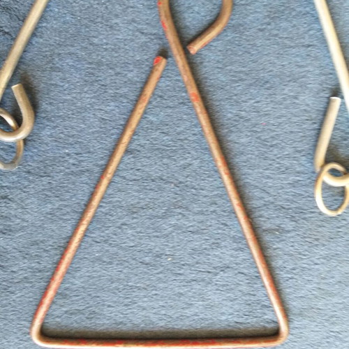 Triangle Christmas bells used, pack of 3, iron