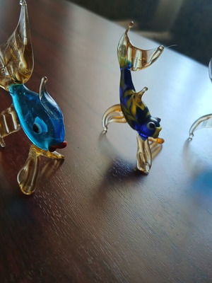 Murano miniature fish collectibles, set of 3