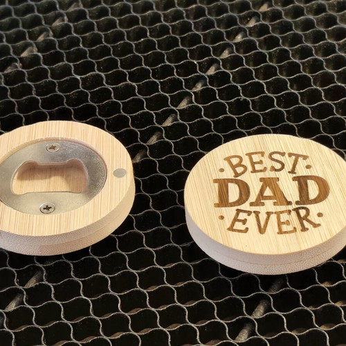 Wooden Bottle Opener and Fridge Magnet Best Dad Ever