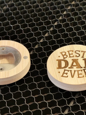 Wooden Bottle Opener and Fridge Magnet Best Dad Ever
