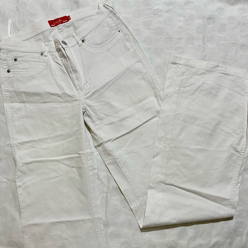 Vintage white high-waisted pants with pockets and wide leg like new, size M