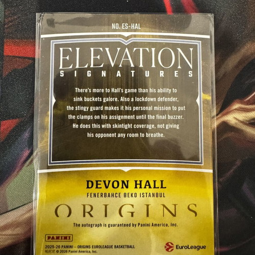 2025/26 Panini Origins Euroleague Devon Hall Autograph card like new