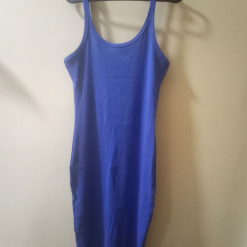Rib dress blue new, size M, maxi