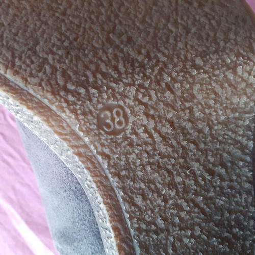 Women's boots like new, grey fabric imitation suede, size 38
