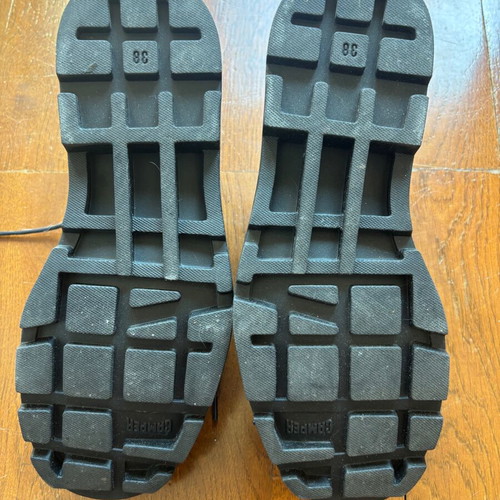 Camper Junction black leather shoes with removable toe caps, size 38