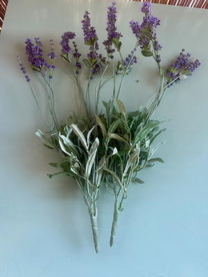Artificial lavender flowers, set of 2 bunches