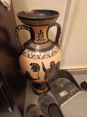 Large ceramic amphora vase ancient Greek style