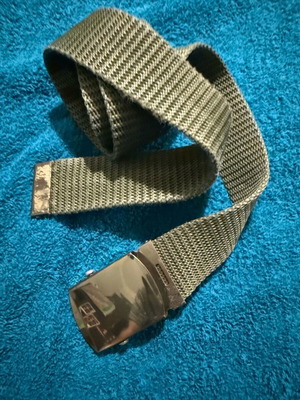Military belt used, 117 cm length, green