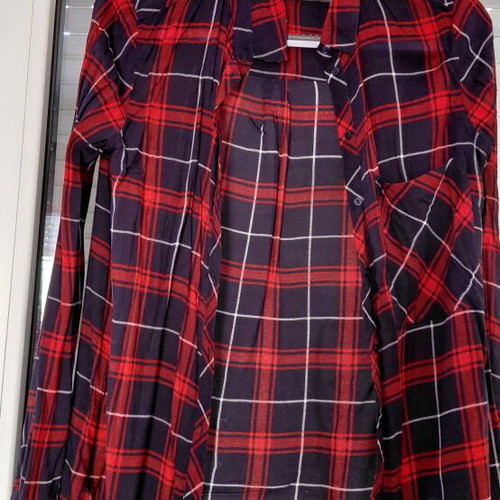 Bershka women's plaid shirt, thin, long sleeve, size S