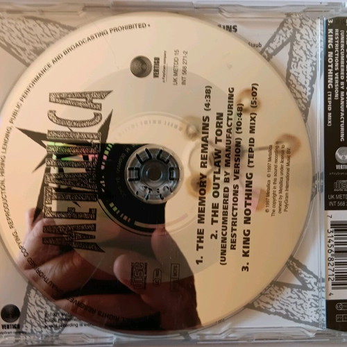 Metallica The Memory Remains CD single used, metal