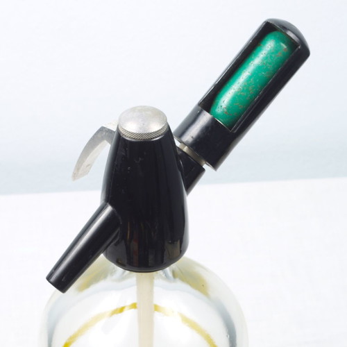 Heimo Germany glass soda siphon used, decorative vintage bar item