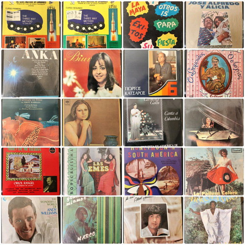 Vinyl record collection used, 70 LPs disco rock Greek & collectibles