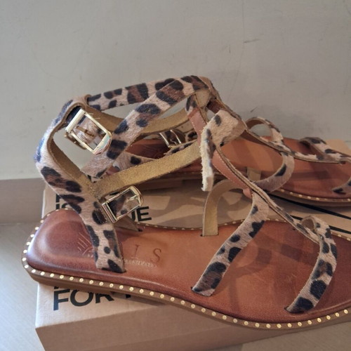 Pony Leopard Gladiator Sandals new, leather, size 38