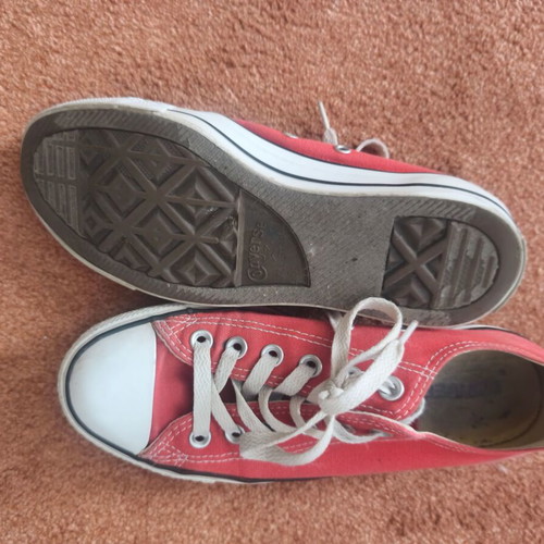 Converse All-Star sneakers used, women's size 37.5, red and white