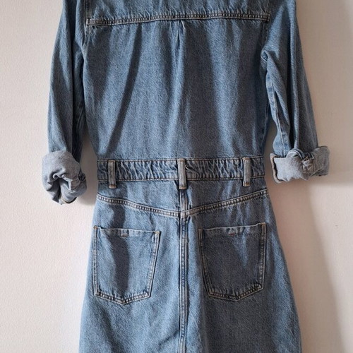 Zara denim dress like new, mini with pockets, blue, XS