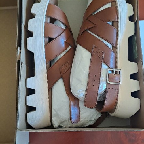 About You Hanna leather women's sandals size 41 new, brown