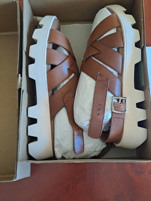 About You Hanna leather women's sandals size 41 new, brown