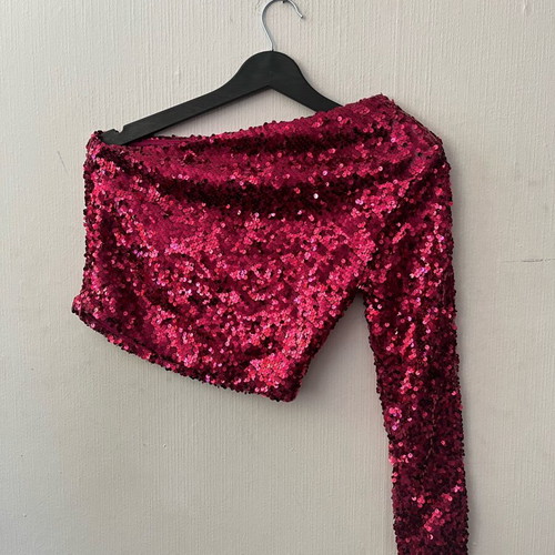 Top with strass Bershka pink like new, size S-M