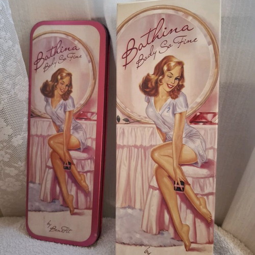 Benefit Bathina body balm like new with iridescence in metal box