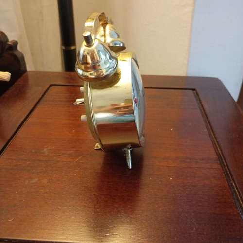 Vintage table clock alarm with natural patina used