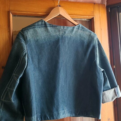 Denim jacket like new, hand-painted, size M-L