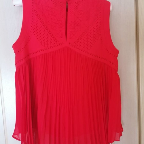 Karen Millen sleeveless top new, bright coral, size L