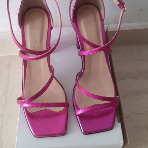 Sedici leather women's sandals new, size 41, fuchsia