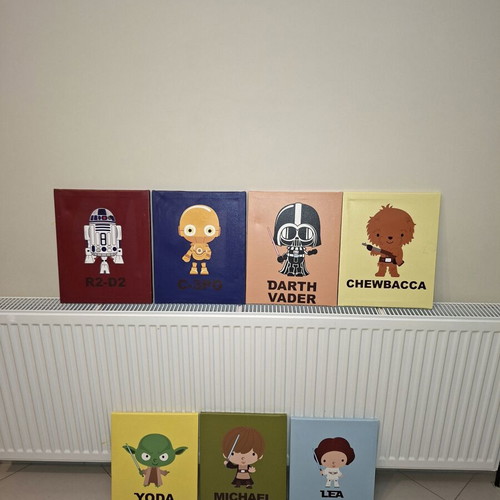 Star Wars kids canvas set 7 pcs used, 29x36 cm