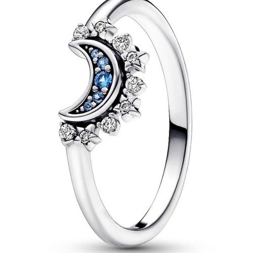 Pandora Luminous Blue Moon Ring new, silver 925, size 56