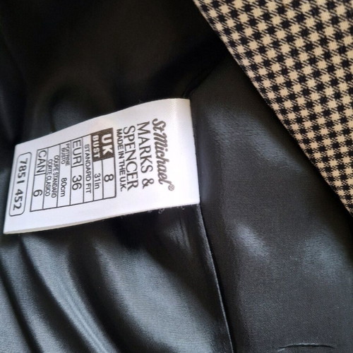 Checked jacket white with dark blue, like new, Marks & Spencer, Small