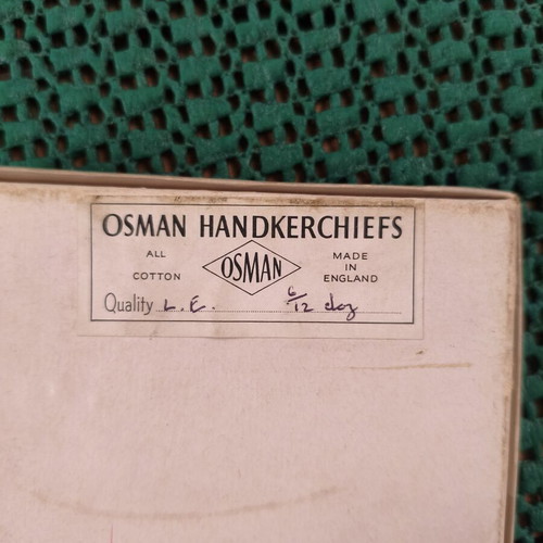 Osman vintage set of six cotton handkerchiefs with lace trim