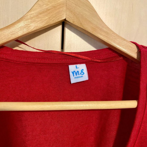 Red sequin embroidered short-sleeve blouse M&S new, size L