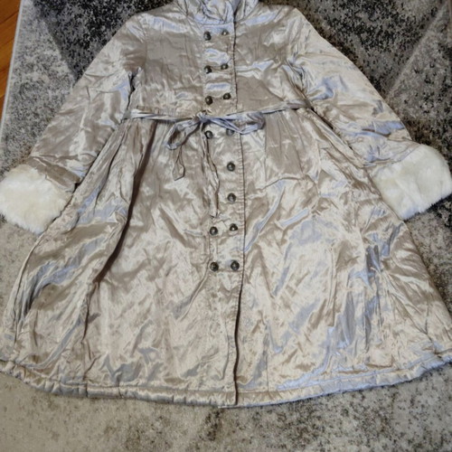 Silver Pom Pom Princess Coat like new