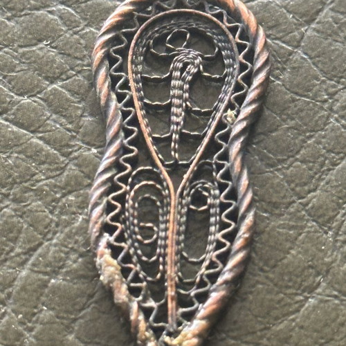Vintage handmade filigree Ottoman spoon early 20th century, 10cm